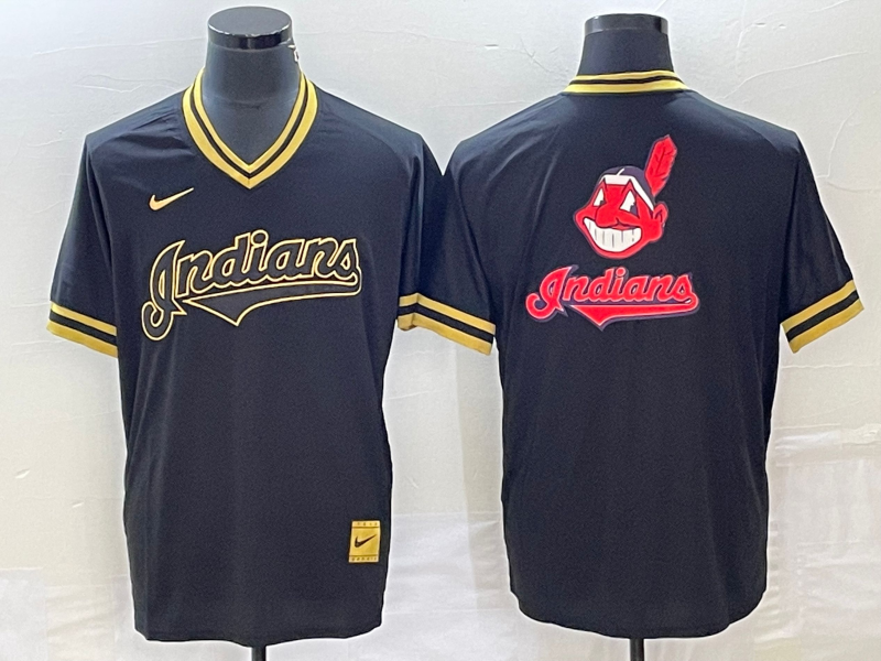 Men's Cleveland Guardians Black Replica Team Jersey1