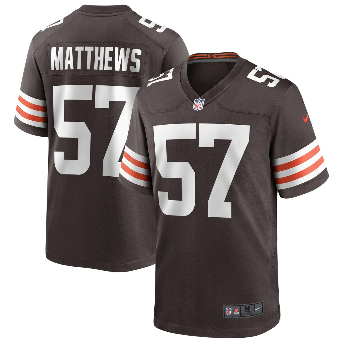 Clay Matthews Cleveland Browns Nike Game Retired   Jersey - Brown