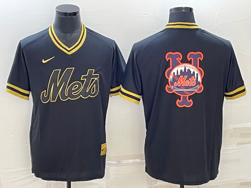 Men's New York Mets Black Replica Player Jersey1