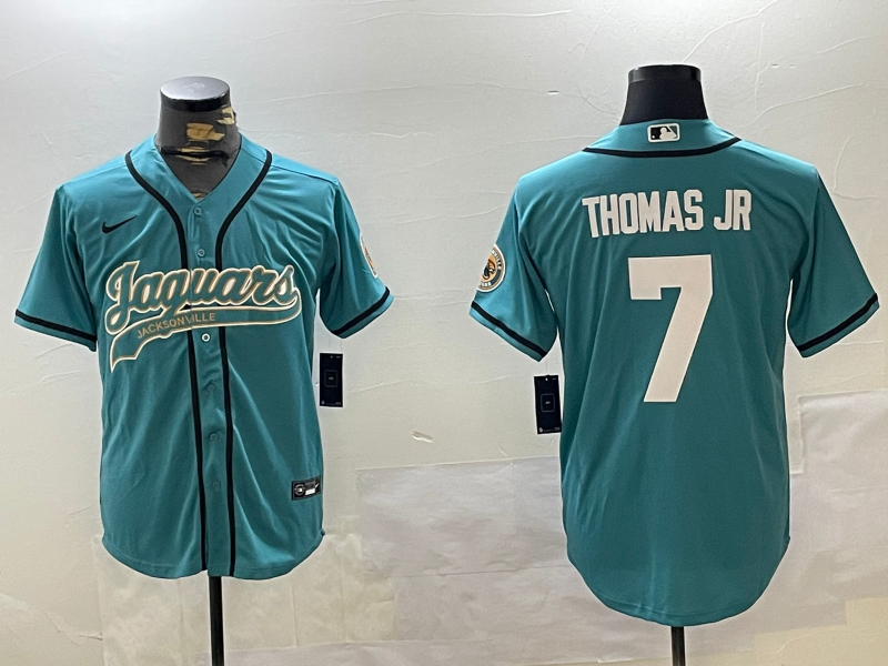 Men's Jacksonville Jaguars Brian Thomas Jr #7 Teal Player Game Jersey1