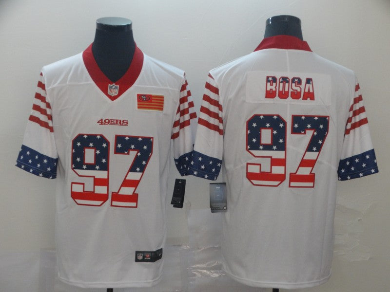 Men's San Francisco 49ers Nick Bosa #97 White Game Jersey1