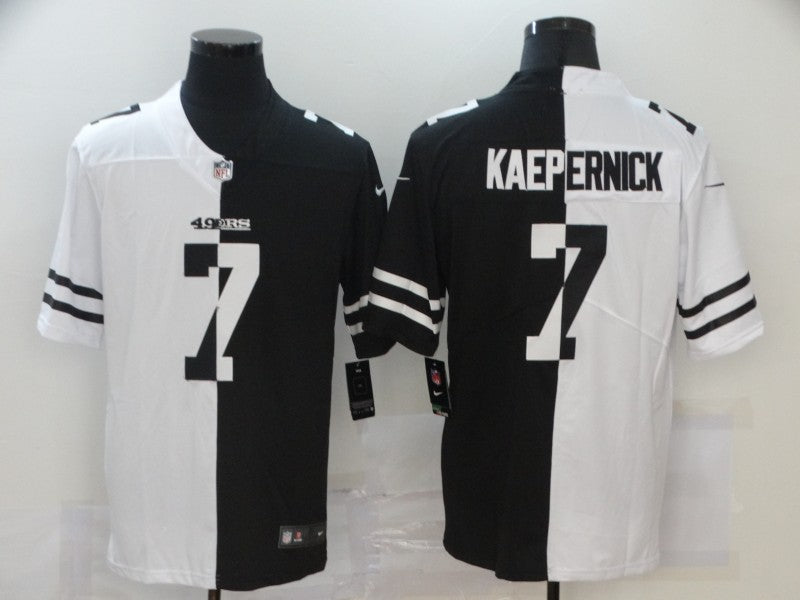 Men's San Francisco 49ers Colin Kaepernick #7 Black/White Game Jersey1