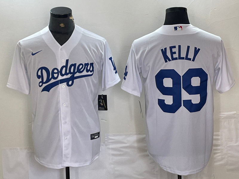 Men's Los Angeles Dodgers Joe Kelly #99 White Replica Player Jersey1