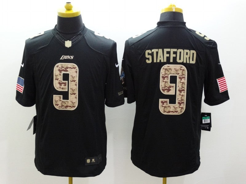 Men's Detroit Lions #9 Matthew Stafford Black Game Jersey1