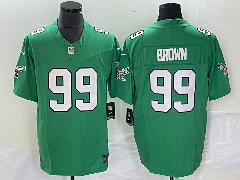 Men's Philadelphia Eagles Jerome Brown #99 Kelly Green Game Jersey1