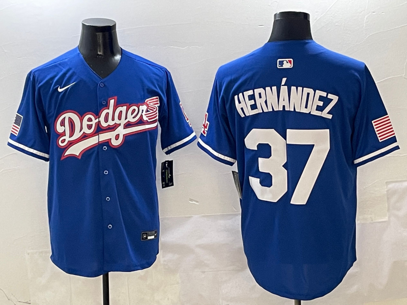 Men's Los Angeles Dodgers Teoscar Hernandez #37 Royal Game Player Jersey