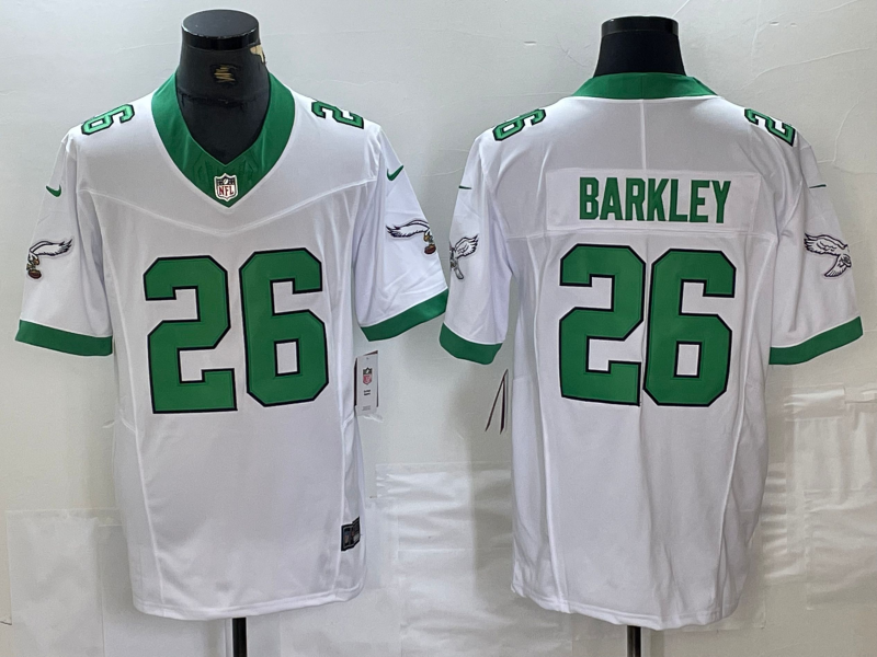 Men's Philadelphia Eagles Saquon Barkley #26 White Vapor F.U.S.E. Limited Jersey1