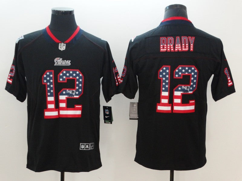 Men's New England Patriots #12 Tom Brady Black Alternate Game Jersey1