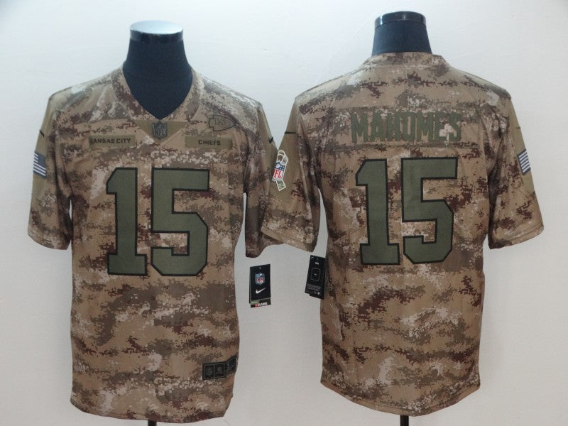 Men's Kansas City Chiefs Patrick Mahomes Camouflage Player Game Jersey1