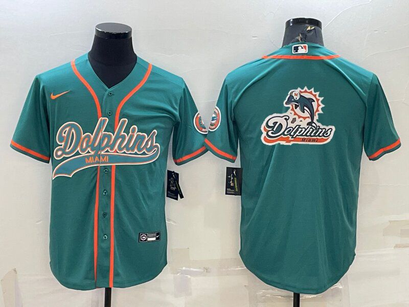 Men's Miami Dolphins Aqua Game Jersey1