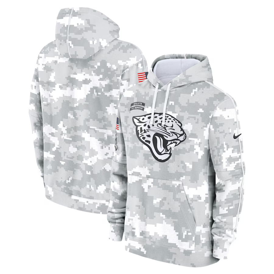 Men's Jacksonville Jaguars Arctic Camo 2024 Salute to Service Club Fleece Pullover Hoodie1