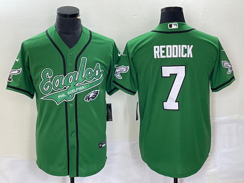 Men's Philadelphia Eagles Haason Reddick #7 Kelly Green Game Jersey1 Joint Edition