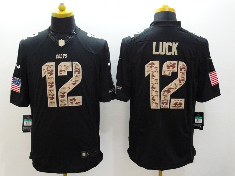 Men's Indianapolis Colts Andrew Luck #12 Black Player Game Jersey1