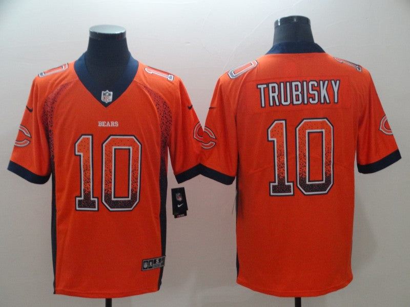 Men's Chicago Bears Mitch Trubisky #10 Orange Game Player Jersey1