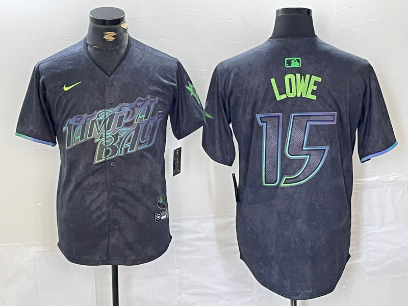 Men's Tampa Bay Rays Josh Lowe #15 Charcoal 2024 City Connect Limited Player Jersey1