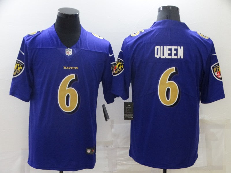 Men's Baltimore Ravens Patrick Queen #6 Purple Game Jersey1