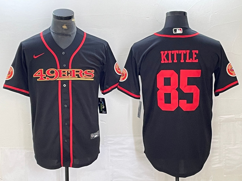 Men's San Francisco 49ers George Kittle #85 Black Joint Edition Player Jersey1