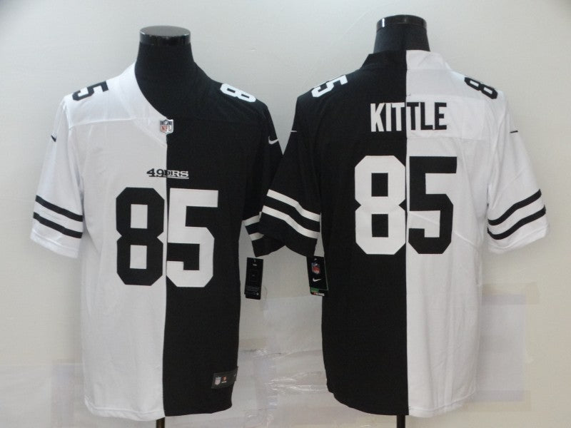 Men's San Francisco 49ers George Kittle #85 Black/White Game Jersey1