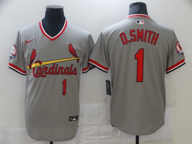 Men's St. Louis Cardinals Ozzie Smith #1 Gray Replica Player Jersey1