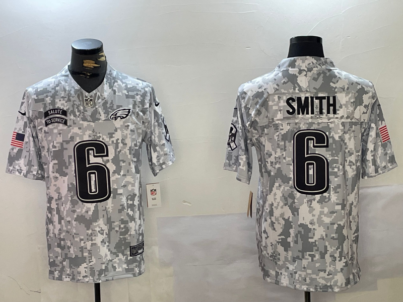 Men's Philadelphia Eagles DeVonta Smith #6 Arctic Camo 2024 Salute to Service Limited Jersey1