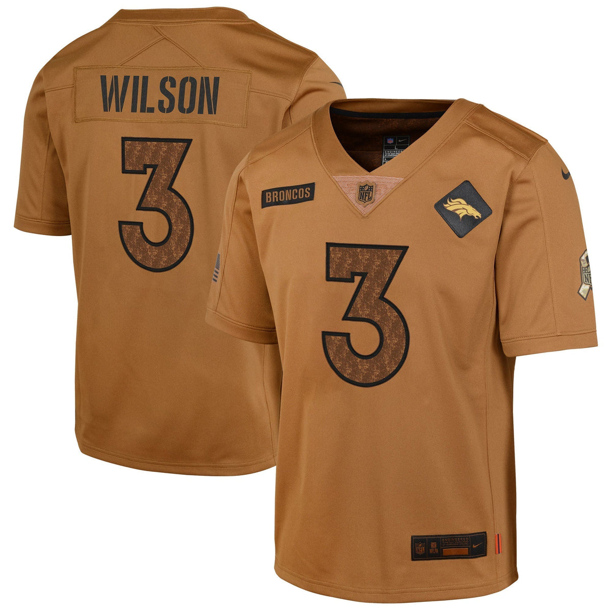 Russell Wilson Denver Broncos Nike Salute To Service Limited Jersey - Brown