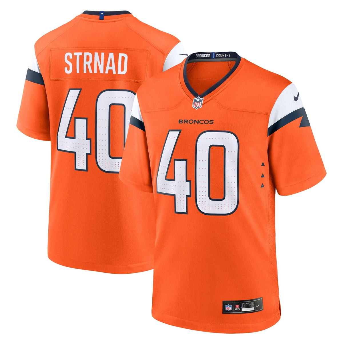 Justin Strnad Denver Broncos Nike Team Game Jersey -  Orange