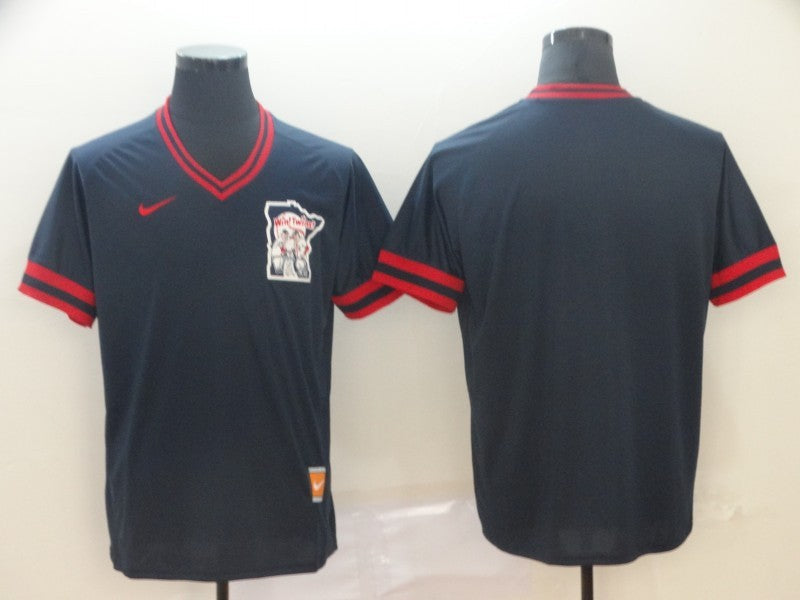 Men's Minnesota Twins Navy Replica Blank Jersey1