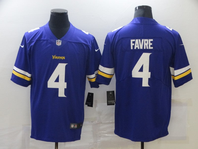 Men's Minnesota Vikings Brett Favre #4 Purple Game Jersey1