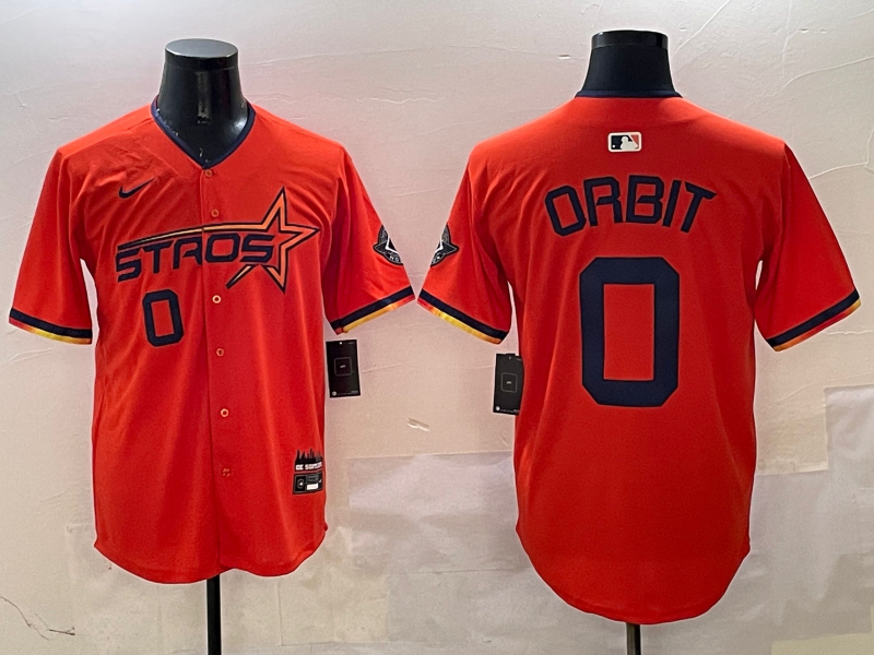 Men's Houston Astros Orbit #0 Orange 2025 City Connect Limited Player Jersey