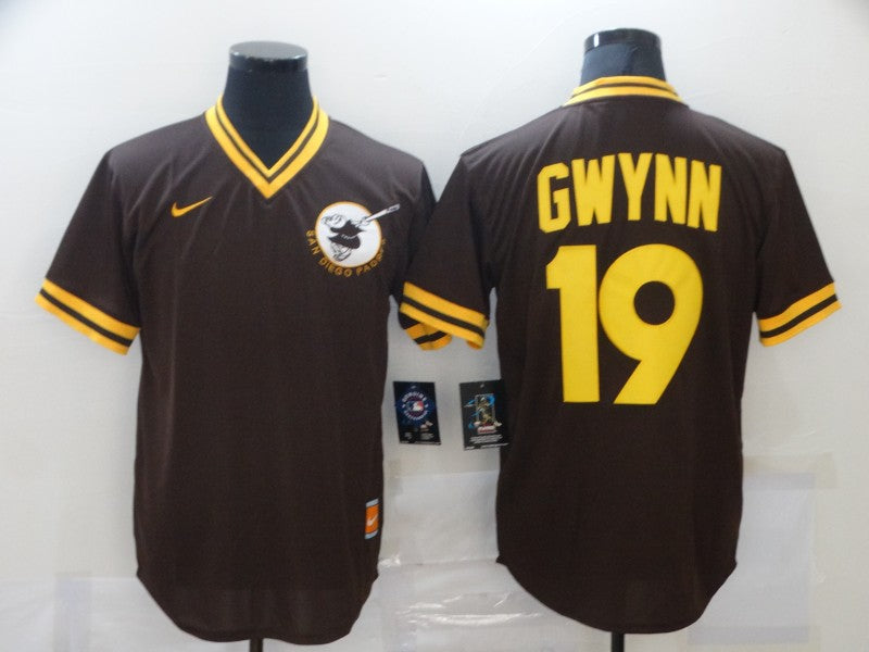 Men's San Diego Padres Tony Gwynn #19 Brown Player Jersey1