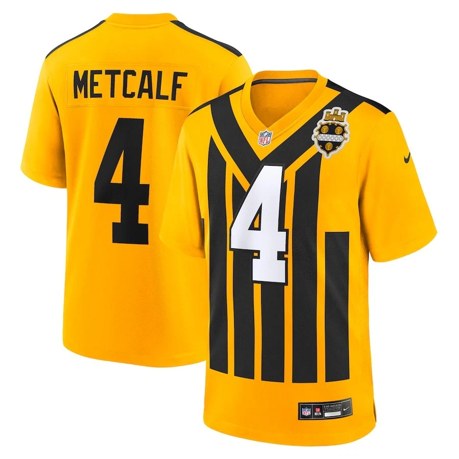 Men's Pittsburgh Steelers DK Metcalf Nike Jersey -  Retro Yellow-2