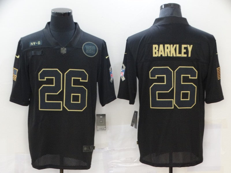 Men's New York Giants #26 Saquon Barkley Black Game Player Jersey1
