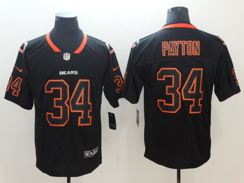 Men's Chicago Bears Walter Payton #34 Black Game Player Jersey1
