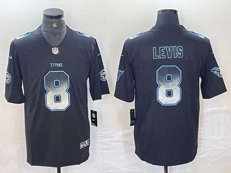 Men's Tennessee Titans Will Levis #8 Black Player Game Jersey1