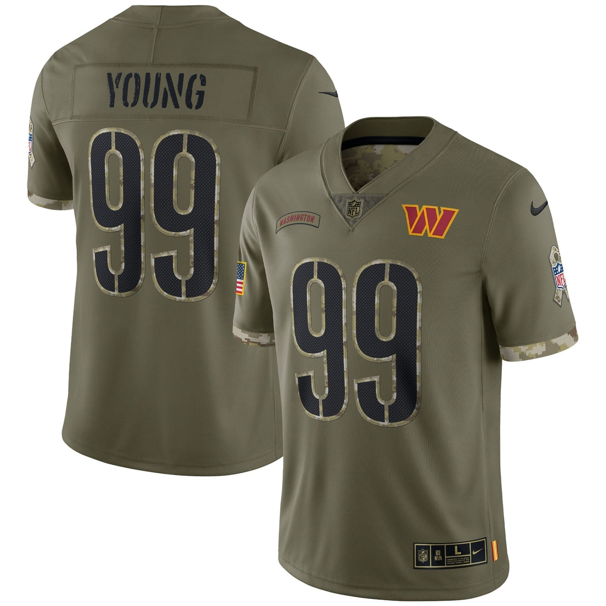 Chase Young Washington Commanders Nike Salute To Service Limited Jersey - Olive