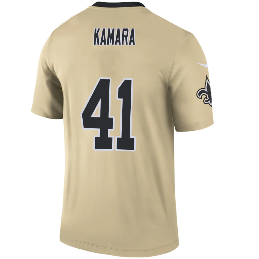 #41 Alvin Kamara Player NO.Saints Gold Inverted Team Game Football Jerseys