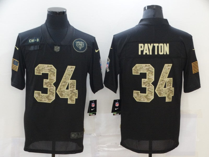Men's Chicago Bears #34 Walter Payton Black Alternate Game Jersey1
