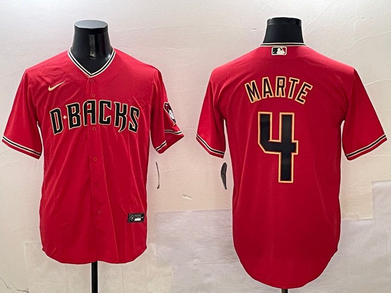 Men's Arizona Diamondbacks Ketel Marte #4 Red Alternate Limited Jersey1