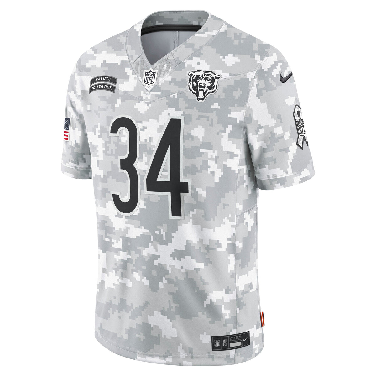 Walter Payton Chicago Bears Nike 2024 Salute to Service Retired   Limited Jersey - Arctic Camo