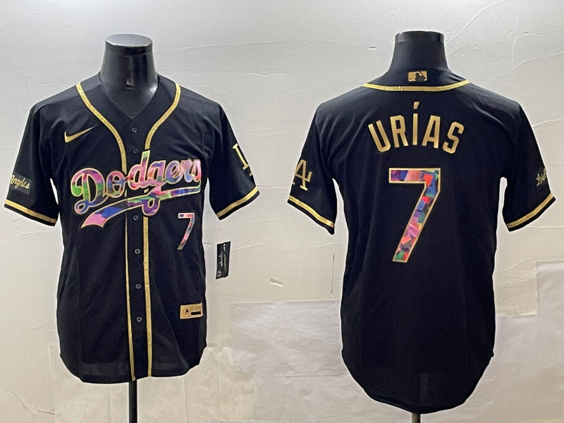 Men's Los Angeles Dodgers Julio Urias #7 Black Limited Player Jersey