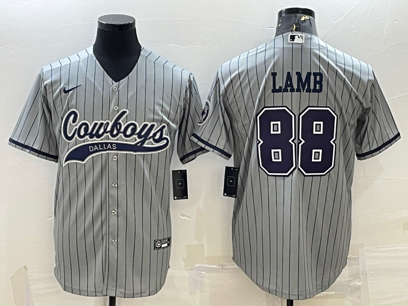 Men's Dallas Cowboys CeeDee Lamb #88 Gray Game Player Jersey1 Joint Edition