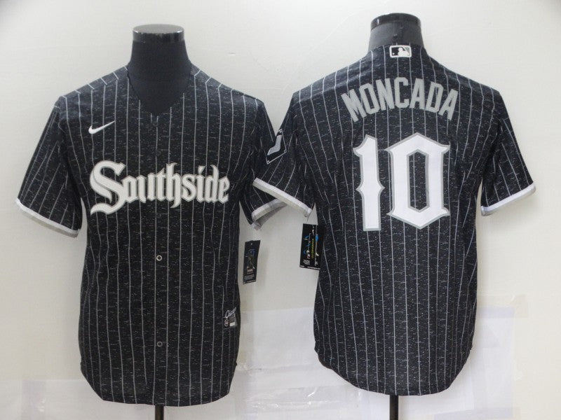 Men's Chicago White Sox Yoan Moncada #10 Black Stitched Jersey1