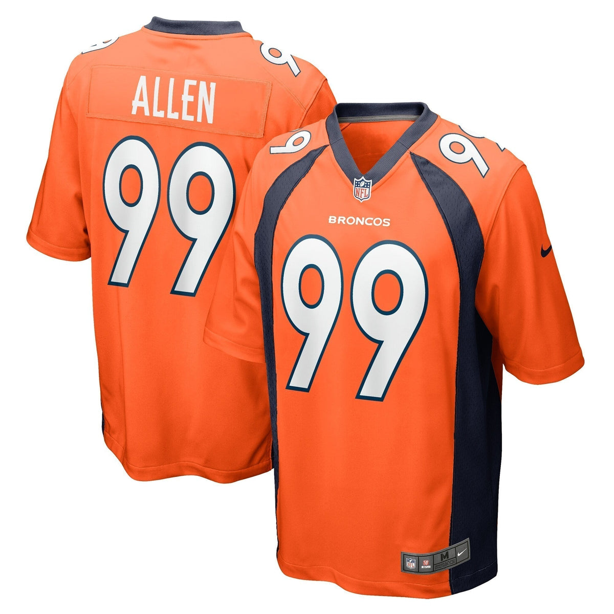 Zach Allen Denver Broncos Nike Game   Jersey - Orange