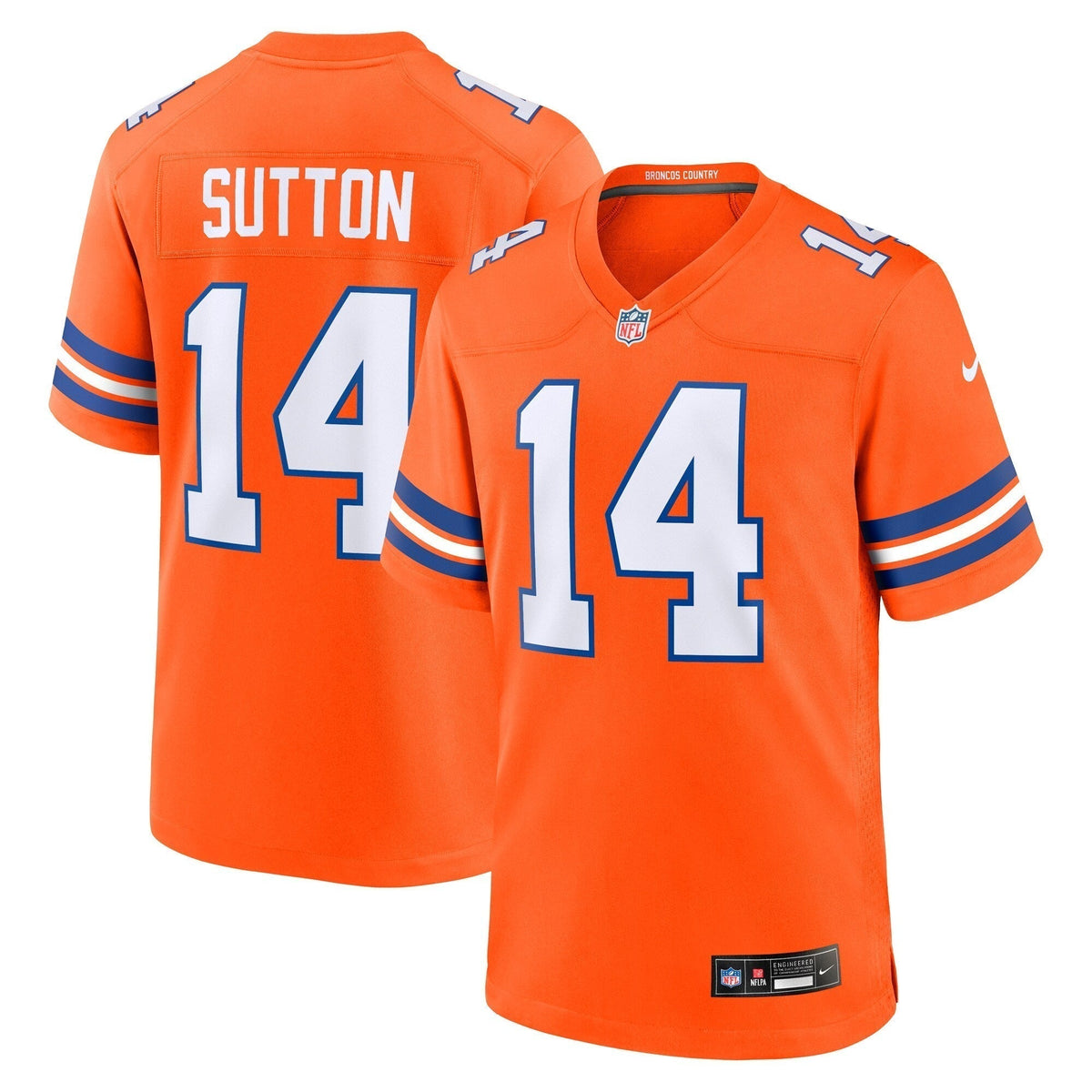 Courtland Sutton Denver Broncos Nike Mile High Collection 1977 Throwback   Game Jersey - Orange