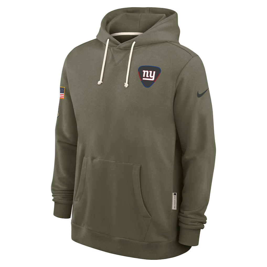 Men's New York Giants Nike Olive 2025 Salute to Service Sideline Standard Issue Dri-FIT Hoodie