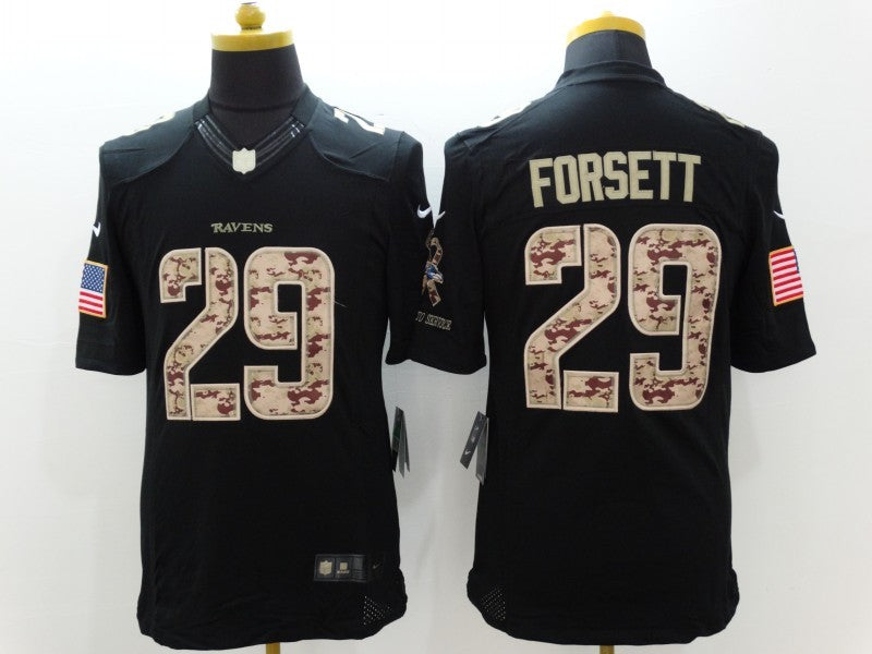 Men's Baltimore Ravens Justin Forsett #29 Black Game Player Jersey1