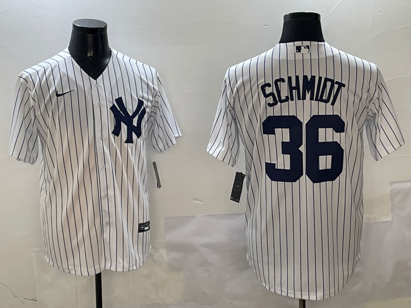 Men's New York Yankees Clarke Schmidt #36 White Home Replica Player Jersey