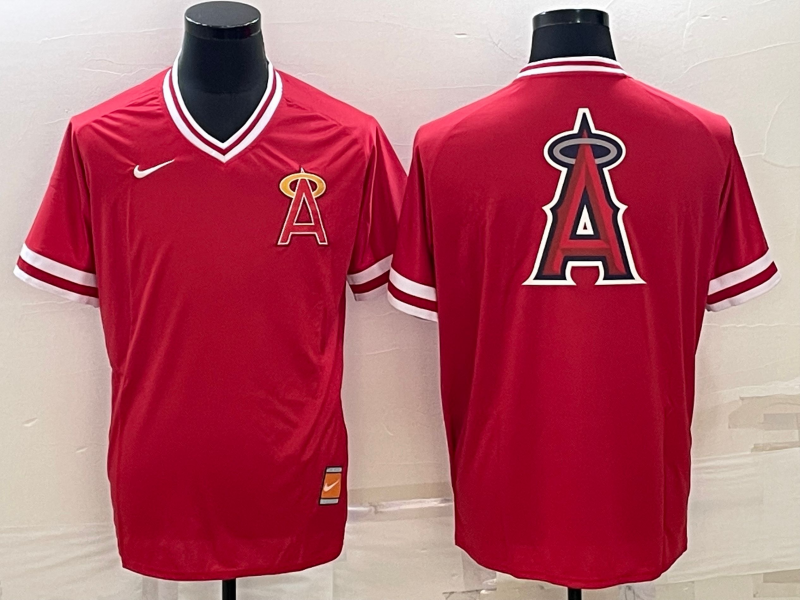 Men's Los Angeles Angels Red Authentic Team Jersey1