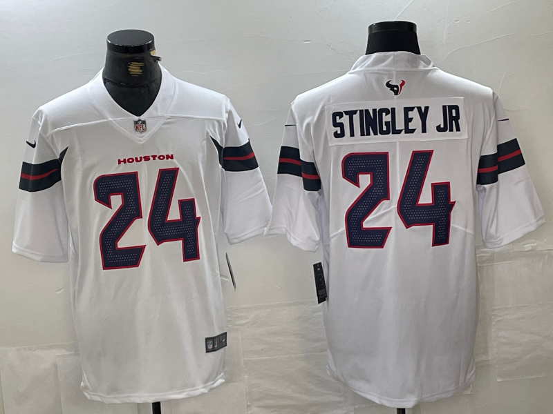 Men's Houston Texans Derek Stingley Jr. #24 White Game Jersey