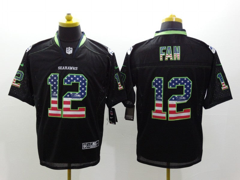 Men's Seattle Seahawks 12th Fan Black Game Jersey1
